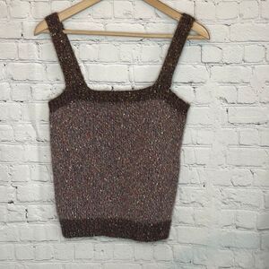 Blu‎ Pepper Brown Woven Top Sweater Tank Top size Medium